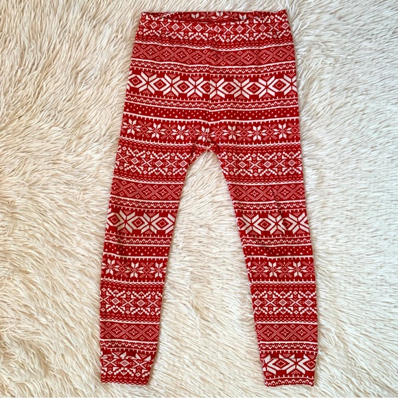Gap Red Fair Isle Snowflake Christmas Pajama Set Size 4 - Picture 5 of 8